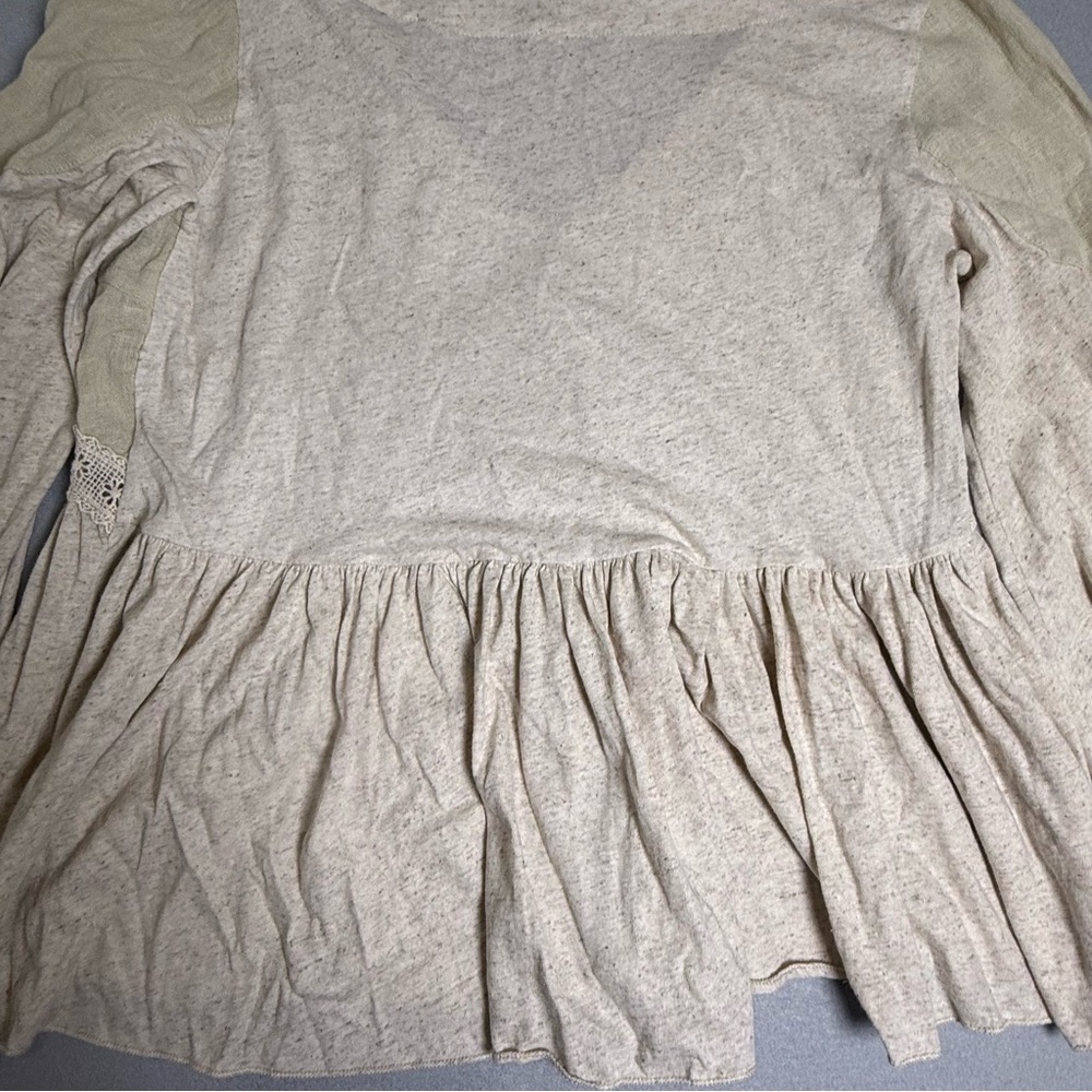 Miss Me Top Blouse Top Sz M Babydoll Embroidered Long Balloon Sleeves Bohemian - Picture 9 of 12